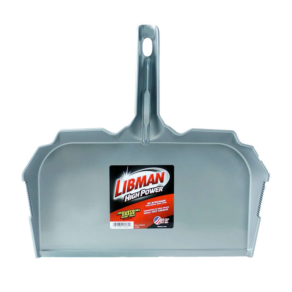 LIBMAN 17&quot; DUST PAN, GRY, INDUSTRIAL STRENGTH PLASTIC