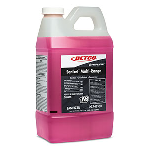 FASTDRAW #18 SANIBET 2L/4Cs
Multi-Range Sanitizer
Disinfectant Deodorizer
BETCO SYMPLICITY