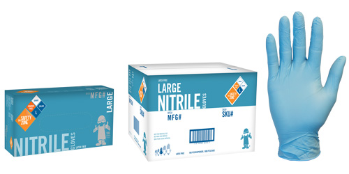 GLOVES 4MIL NITRILE SMALL BLUE PF 100BX/10CS 