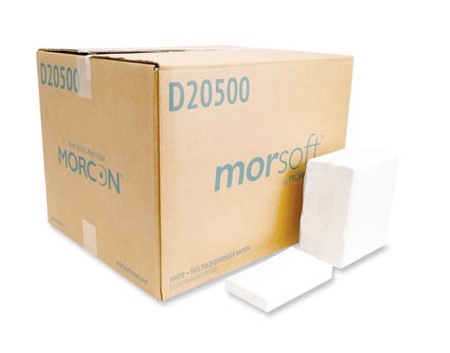 Tall-Fold Napkins Dispenser  Napkins, 1-Ply, 6 x 13, White, 