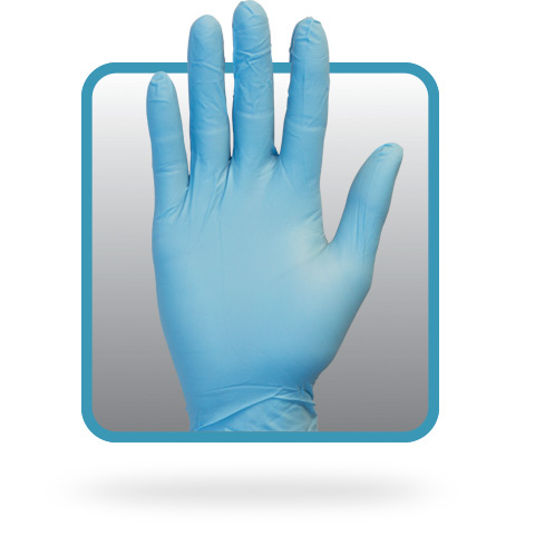 GLOVES 6MIL NITRILE MEDIUM BLUE PF 100BX/10CS