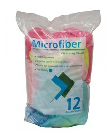 MICROFIBER CLOTH ASSORTED 1# PACK. 12/pack/17 packs per 
