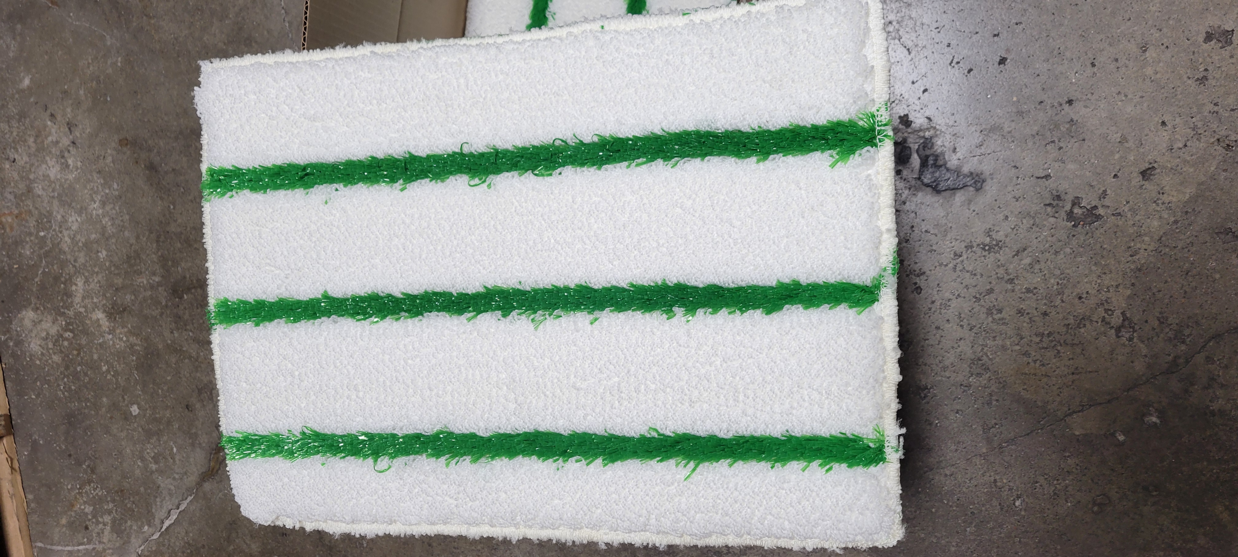 14X20 TIGER CARPET BONNET,  WHITE W/ GREEN STRIPES, 2/CS