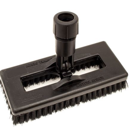 Swivel Scrub Brush 8&quot; - Black POLYESTER BRISTLES, 6/cs