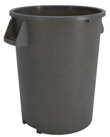32GAL GRY TRASH CONTAINER  BRONCO ROUND WASTE BIN RECEP 