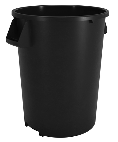 44GAL BLK TRASH CONTAINER 3CS  BRONCO ROUND WASTE BIN RECEP