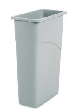 SLIM JIM WASTE TRASH CONTAINER  23 GAL GRAY PLASTIC, BOARDWALK