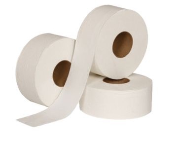 JR JUMBO TISSUE JRT WHITE 2PLY  3.5&quot; 1000&#39; 12/CS