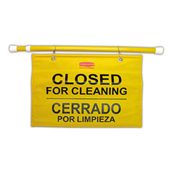 CLOSED FOR CLEANING POLE, HANGING SIGN,