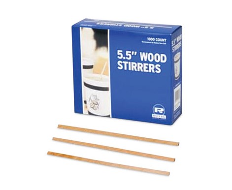 Wood Coffee Stirrers, 5.5&quot;,  1,000 Stirrers/Box